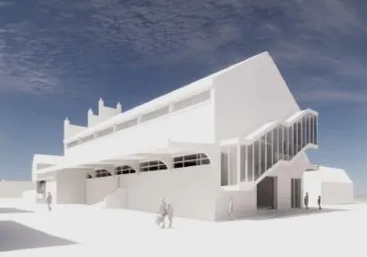 photo  l’esquisse de la réhabilitation du cinéma qui a été choisie lors du dernier conseil municipal, avec notamment l’agrandissement en surplomb côté nord.  &copy;  linéaire a 