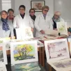 photo  les aquarellistes préparent leur prochain vide-atelier. 