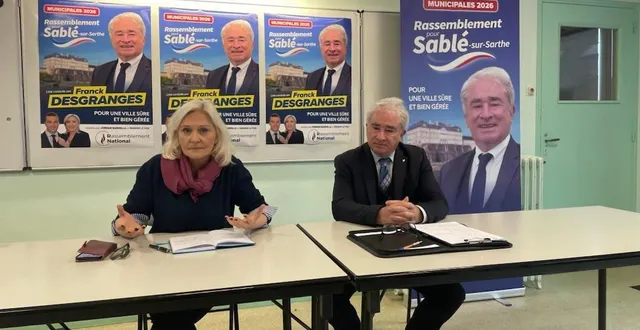 photo  marie-caroline le pen et franck desgranges, le vendredi 28 novembre 2025 à sablé.  &copy;  le maine libre 