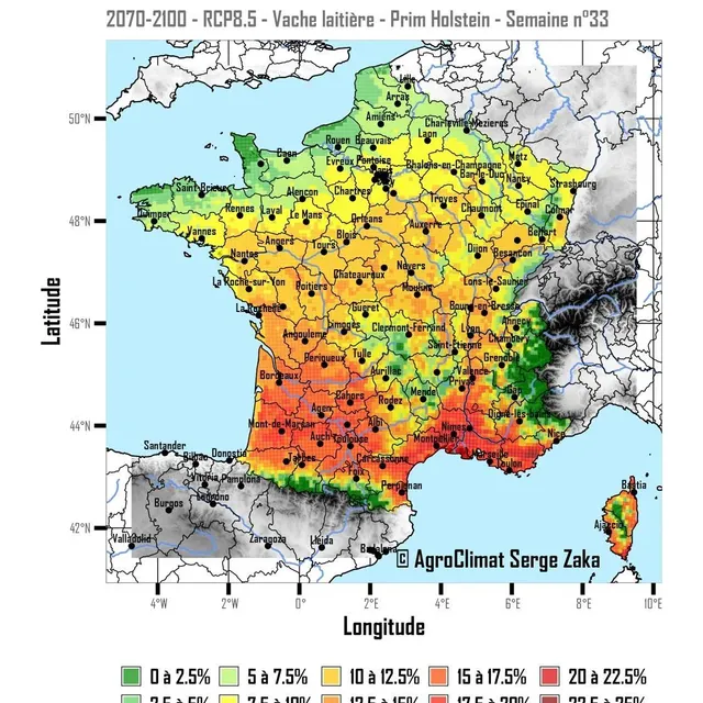 photo le dérèglement climatique générera d’importantes pertes de rendements de lait, variables selon les régions françaises.  ©  serge zaka agroclimat.