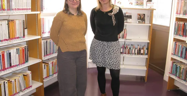 photo  gwenaëlle hubert (à gauche) est coordinatrice des réseaux de lecture publique, et hélène dupont directrice de la bibliothèque municipale jacques-termeau depuis cette année.  &copy;  ouest-france 