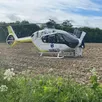 photo l’hélicoptère du samu 61 a pu se poser à proximité de la maison pour évacuer l’homme de 57 ans vers le chu de caen, ce samedi 29 novembre 2025.
