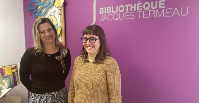 photo  hélène dupont, nouvelle directrice et gwenaëlle hubert, coordinatrice des points de lecture en pays fléchois.  &copy;  le maine libre 
