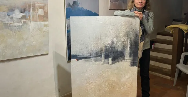 photo  évocation de l’insoupçonnable, la toile qui sera exposée à paris du 3 au 7 décembre.  &copy;  le maine libre 