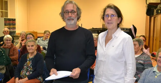 photo  didier bazot, le président, et florence faucheux, cheffe de chœur, ont programmé, pour le quarantième anniversaire de la chorale, une série de six concerts.  &copy;  le maine libre 