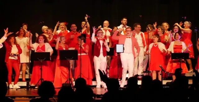 photo  samedi soir, la salle de vaujoubert était pleine à craquer pour le premier apéro-concert organisé par la compagnie. les 24 choristes de l’ensemble dirigé par marie-thérèse brebion furent chaudement applaudis par 270 convives. « à travers les intemporels, 400 choristes dont les 24 de la compagnie, vont donner un concert le 25 avril, à antarès, autour de johnny hallyday et mylène farmer », annonce françoise peyramayou, trésorière de la compagnie.  &copy;  ouest-france 