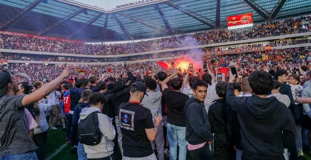 photo  en mai, près de 25 000 spectateurs avaient fêté la montée en ligue 2 du mans fc.  &copy;  archives ouest-france. 