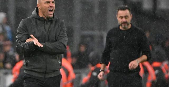 photo  alexandre dujeux et roberto de zerbi.  &copy;  afp 