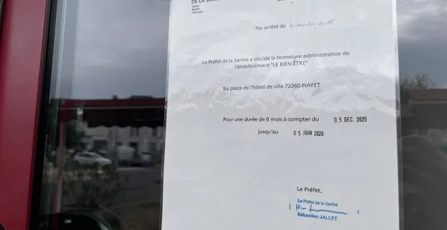 photo  le bar le bien-être, en plein centre de mayet, fait l’objet d’une fermeture administrative d’une durée de six mois.  &copy;  ouest-france 