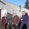 photo  jacky goulet, michel pattée et frédéric mortier en visite sur le site ere. 