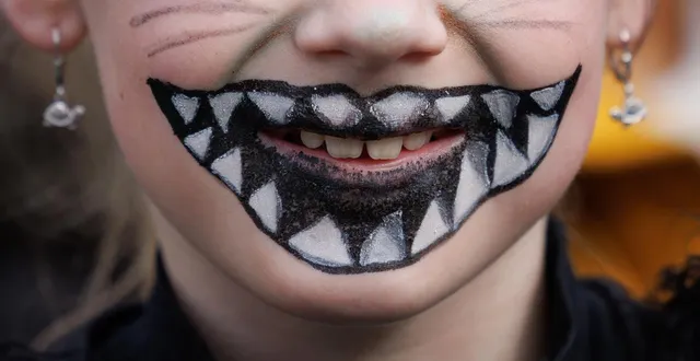 photo  une petite fille arbore un maquillage en forme de sourire pour le carnaval d’osnabrück le 10 février 2024. photo d’illustration.  &copy;  friso gentsch/dpa picture-alliance via afp 