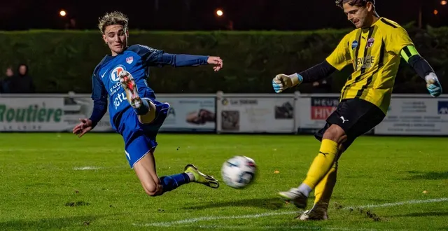 photo  thibaud legrou et les saboliens ont mis la pression sur la défense herbretaise sans parvenir à s’imposer, samedi 6 décembre 2025.  &copy;  arnaud despelchain 