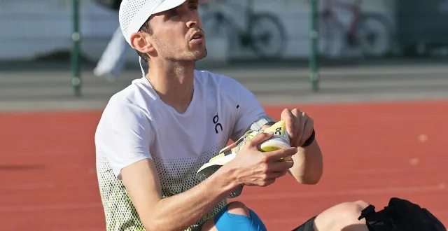 photo  valentin gondouin, ici lors d’une séance d’entraînement au stade hélitas de caen, le 13 novembre 2025, participe au marathon de valence ce dimanche.  &copy;  guillaume marie 