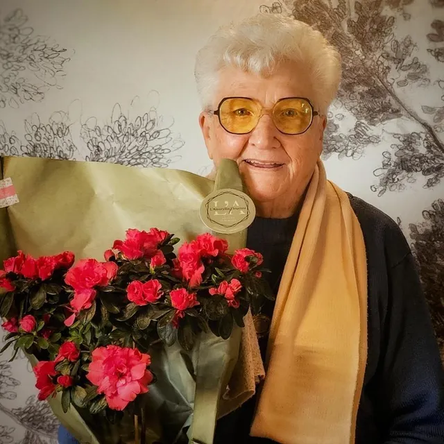 photo antoinette bizot est la doyenne du repas des anciens de loucé décembre 2025.  ©  ouest-france
