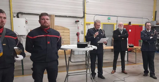 photo  arnaud peltier lors de son discours de la sainte-barbe en 2024.  &copy;  archives co 