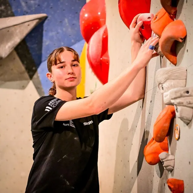 photo margot fourreau est championne de france u20 d’escalade.  ©  photo le maine libre - yvon loué