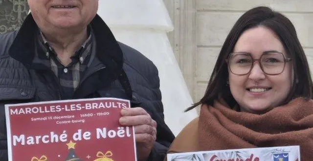 photo  francis belluau, maire, et maïté chartrain, présidente de l’alliance commerciale et artisanale comptent bien offrir une belle fête à tous les marollais.  &copy;  ouest-france 