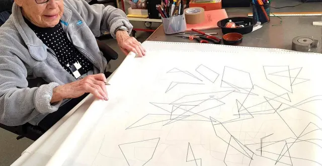 photo  au début des années 1960, avec notamment le choletais françois morellet, vera molnár a participé à la création de ce qui deviendra le grav, le groupe de recherche d’art visuel.  &copy;  oniris 