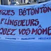 photo  une des banderoles visibles dans le quartier contre le projet de bouygues immobilier. 