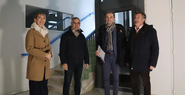 photo  les élus daniel chevalier et pascal lelièvre, en compagnie d’audrey froger et pierre-marie gourhand, de la mission économique, lors d’une visite du chantier de la virgule, le 4 décembre 2025.  &copy;  ouest-france 