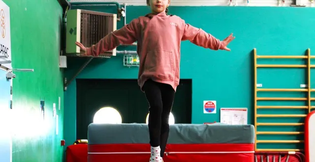 photo  émeline le rouzic dans la salle de gymnastique du gymnase omnisports du complexe sportif raoul-roussel de la chapelle-saint-aubin.  &copy;  le maine libre 