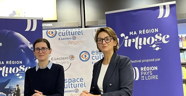 photo  julie guittard (à gauche) en charge de la direction artistique de « ma région virtuose » et isabelle leroy, vice-présidente de la région pays de la loire dédiée à la culture, au patrimoine et au sport.  &copy;  co 