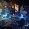 photo  des illuminations à découvrir tous les soirs, dans le jardin de josiane, à la daguenière. 
