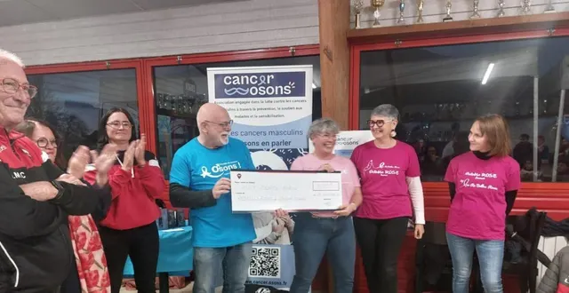 photo  l’acl a remis un chèque de soutien aux deux associations : les rebelles roses et osons cancer.  &copy;  acl football 