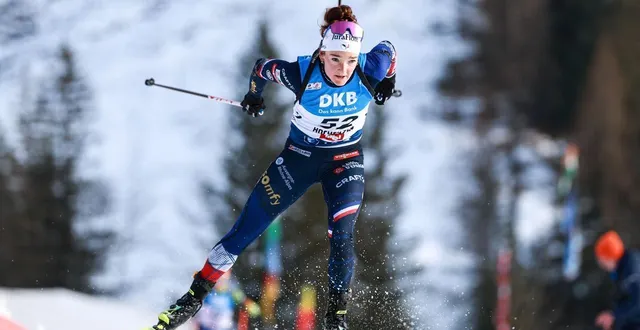 photo  lou jeanmonnot s’élancera en tête de cette poursuite.  &copy;  jasmin walter/getty images via afp 