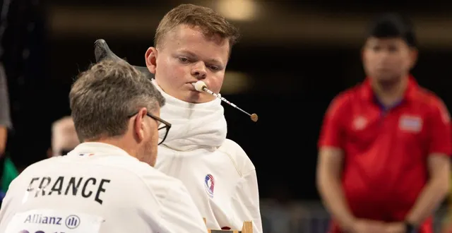 photo  jules menard, joueur de l’équipe de france de boccia, était aux jeux de paris en 2024.  &copy;  kmsp via afp 