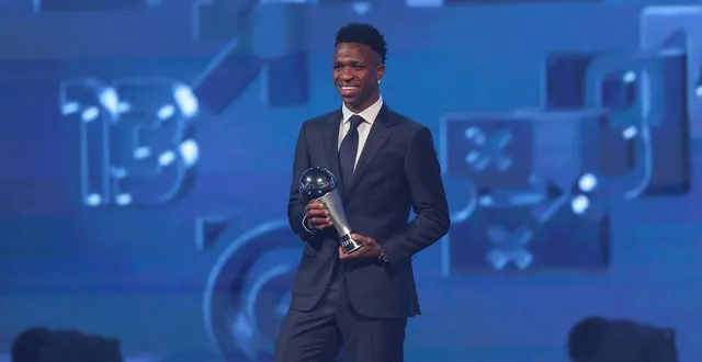 photo  vinicius jr, vainqueur du prix « the best » de la fifa en 2024.  &copy;  ameen ahmed / nurphoto via afp 