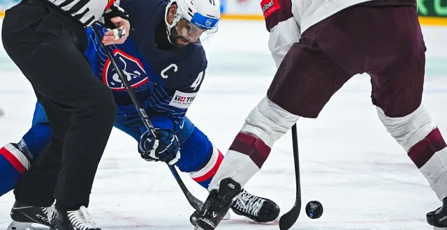 photo  pierre-edouard bellemare contre la lettonie le 10 mai 2025.  &copy;  afp 