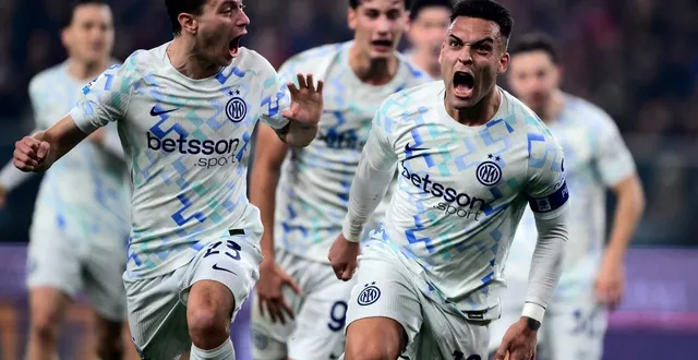 photo  lautaro martinez après son but.  &copy;  marco bertorello / afp 