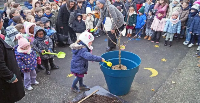 photo  chaque enfant aura mis tour à tout une pelletée de terre dans le pot.  &copy;  ouest-france 