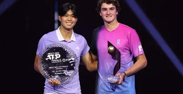 photo  learner tien et joao fonseca lors des derniers next gen atp finals en 2024.  &copy;  francois nel / afp 
