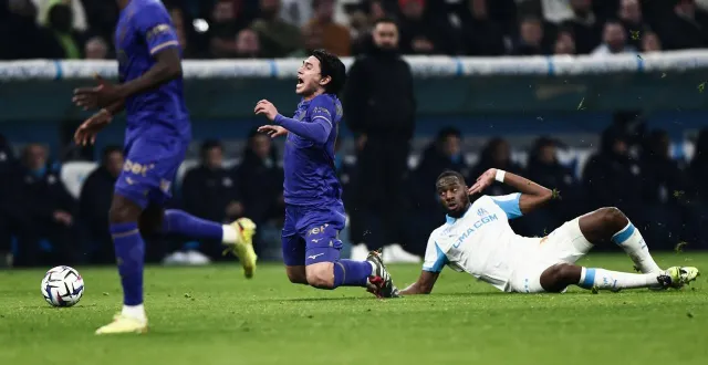 photo  takumi minamino et l’as monaco ont perdu à marseille.  &copy;  thibaud moritz/afp 