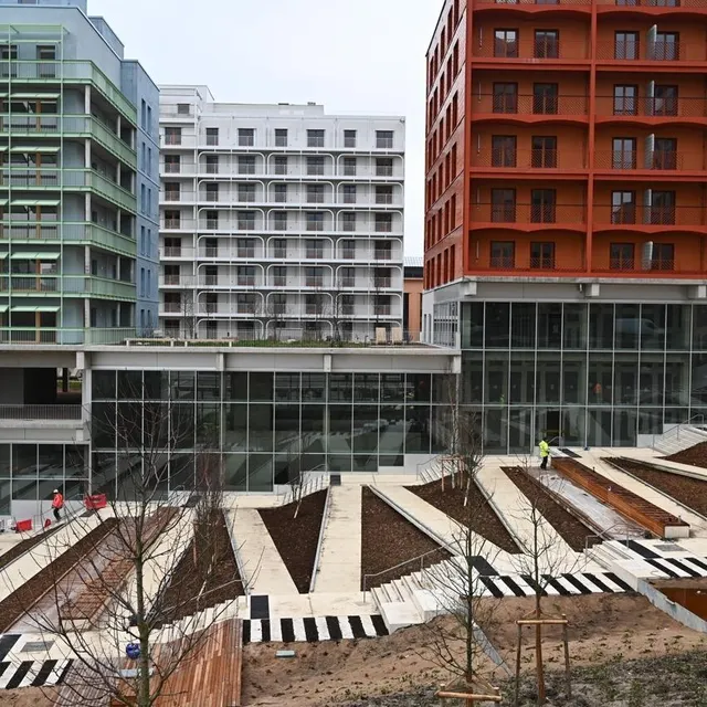 Le village olympique lors de sa construction, en février 2024. FRANCK DUBRAY / ARCHIVES OUEST FRANCE photo le village olympique lors de sa construction, en février 2024. © franck dubray / archives ouest france