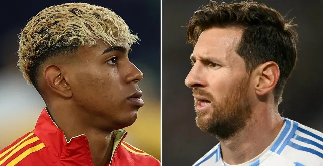 photo  lamine yamal et lionel messi pourraient s’affronter lors de la finalissima 2026 entre l’espagne et l’argentine.  &copy;  luis robayo, franck fife / afp 