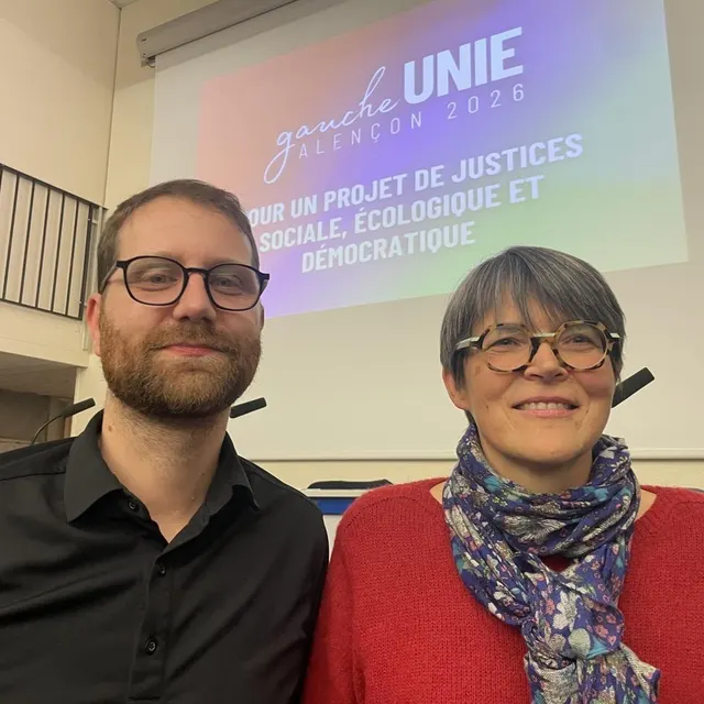 photo johnny lafresnaye et lydie buguet sont les deux premiers noms de la liste gauche unie, alençon 2026.  ©  ouest-france