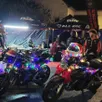 photo le père noël a été accueilli par de nombreux motards.