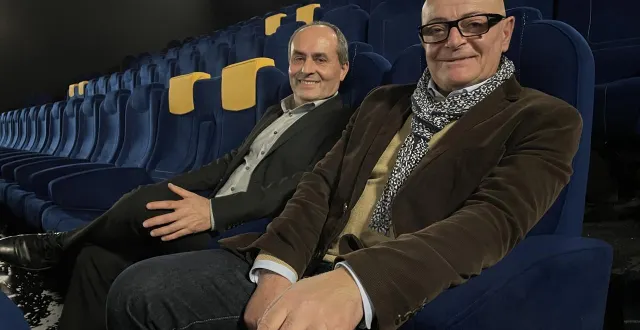 photo  yves sutter, directeur général de cinéville, et mirko galli, le directeur du cinéville de morlaix (finistère).  &copy;  ouest-france 