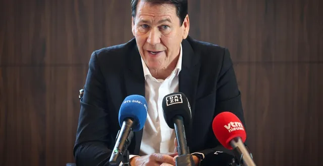 photo  rudi garcia en conférence de presse.  &copy;  virginie lefour / afp 