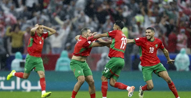 photo  le maroc a ouvert le score d’un lob de 50 m ce jeudi en finale de la coupe arabe à lusail (qatar) contre la jordanie.  &copy;  karim jaafar / afp 