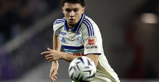 photo  samir el mourabet (rc strasbourg).  &copy;  valentine chapuis/afp 