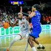 photo  l’arrière du msb shannon bogues (balle en main) lors de la réception de subotica pour la dernière journée de la phase de poules de la ligue des champions de basket, le 16 décembre 2025 à antarès. 