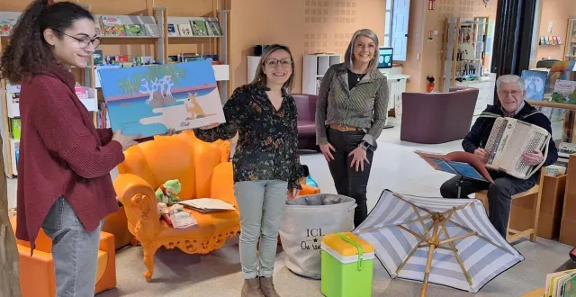 photo  rita basset, sandra leroux, sandra mercier et guy roger.  &copy;  le maine libre 