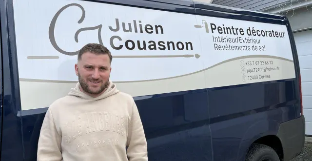 photo  julien couasnon a ouvert son entreprise cj peinture fin octobre 2025 à cormes.  &copy;  le maine libre 