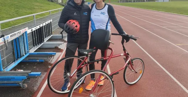 photo  angers, stade josette et roger mikulak, 19 décembre. jean-michel mareau et claire supiot rêvent d’écrire l’histoire en frame running.  &copy;  co 