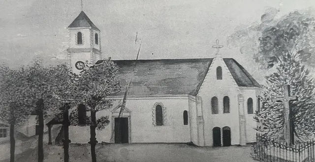 photo  ancienne église, côté sud ouest. la première pierre du grand autel avait été posée en 1727, mais il s’agissait sûrement déjà d’une rénovation et l’édifice serait antérieur.  &copy;  co 