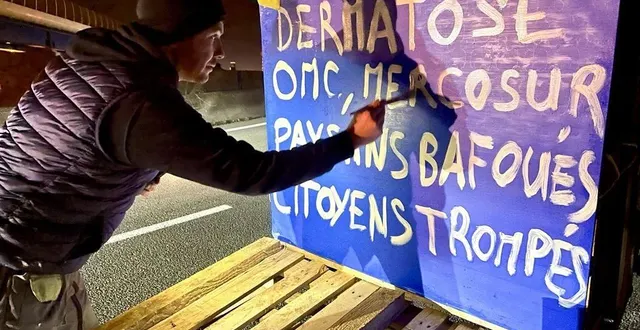 photo  même si aucun cas de dermatose nodulaire bovine n'a encore été recensé en maine-et-loire, la confédération paysanne organise une journée d'action ce mardi 22 décembre aux abords de l'autoroute a11, près d'angers.  &copy;  ouest-france 